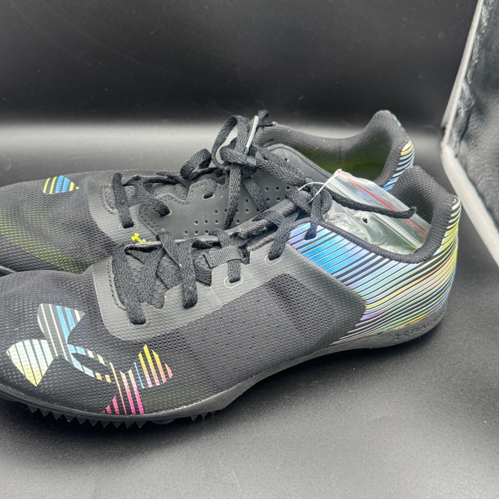 Under Armour Kick Distance‎ Track Spikes Black Rainbow Iridescent Racing Shoes
